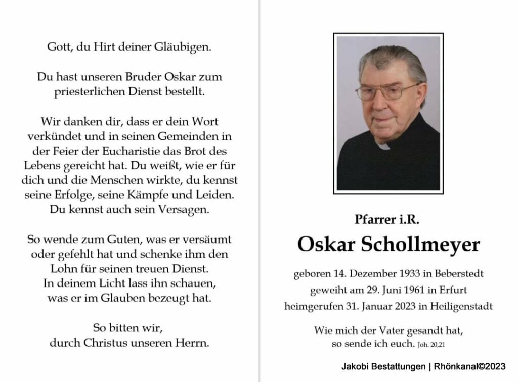 Dermbachs ehemaliger Pfarrer verstorben – Requiem & Totenmesse für ...