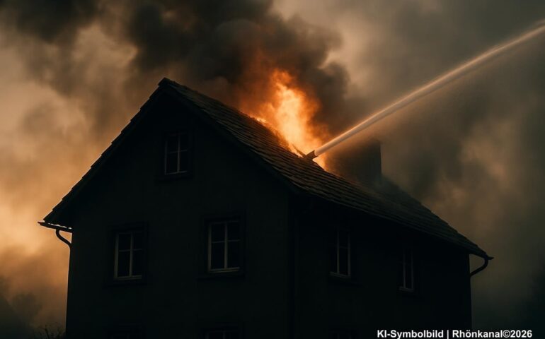Symbolbild zur Brandbekämpfung bei einem Wohnhaus
