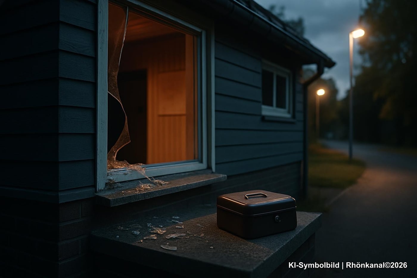 Aufgehebeltes Fenster eines Vereinsgebäudes (Symbolbild)