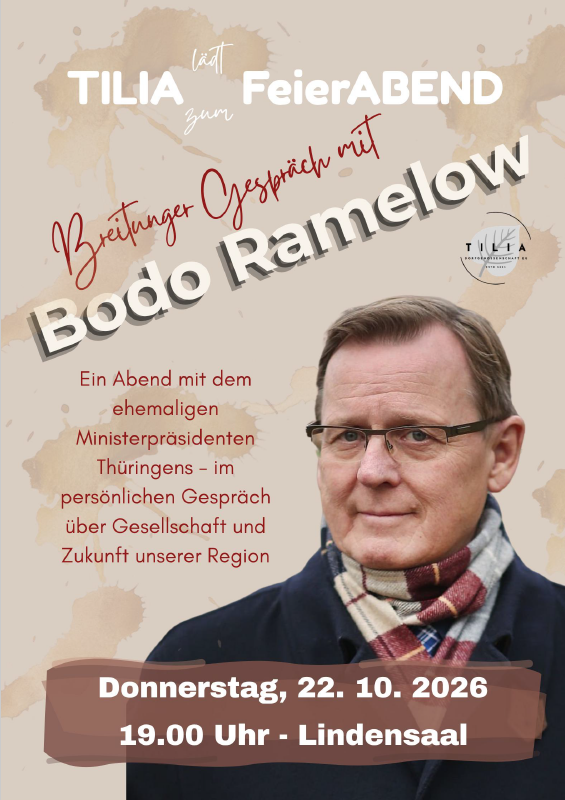 Breitungen: Gesprächsabend mit Bundestagsvizepräsident Bodo Ramelow am 22. Oktober 2026 in Breitungen/Werra 22.10.26